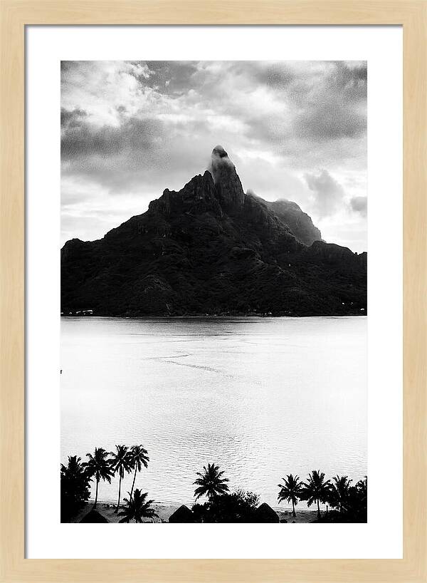 Bora Bora Peak In Monochrome
