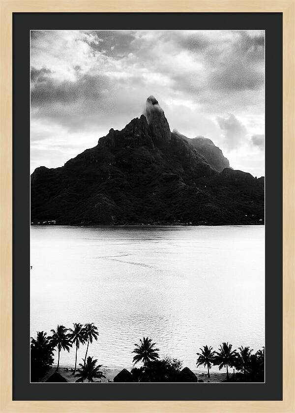 Bora Bora Peak In Monochrome