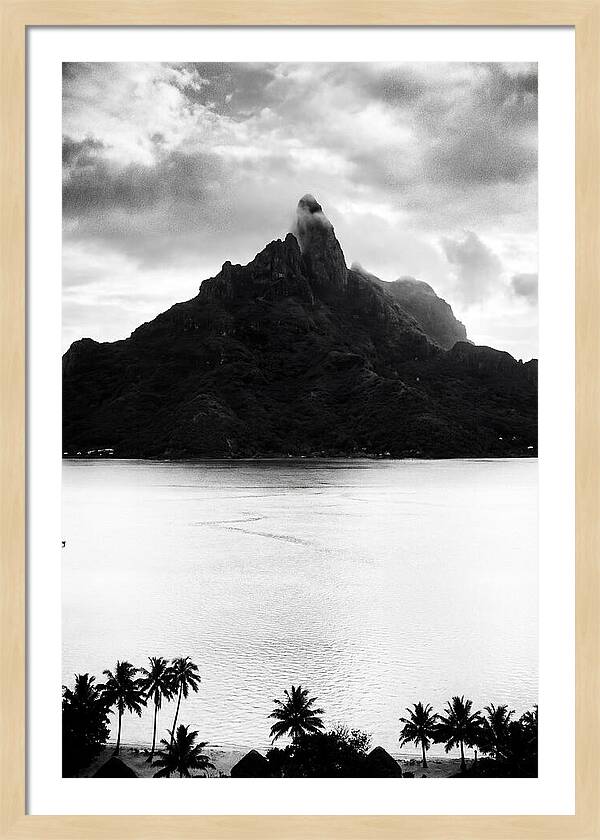 Bora Bora Peak In Monochrome