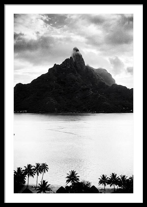 Bora Bora Peak In Monochrome