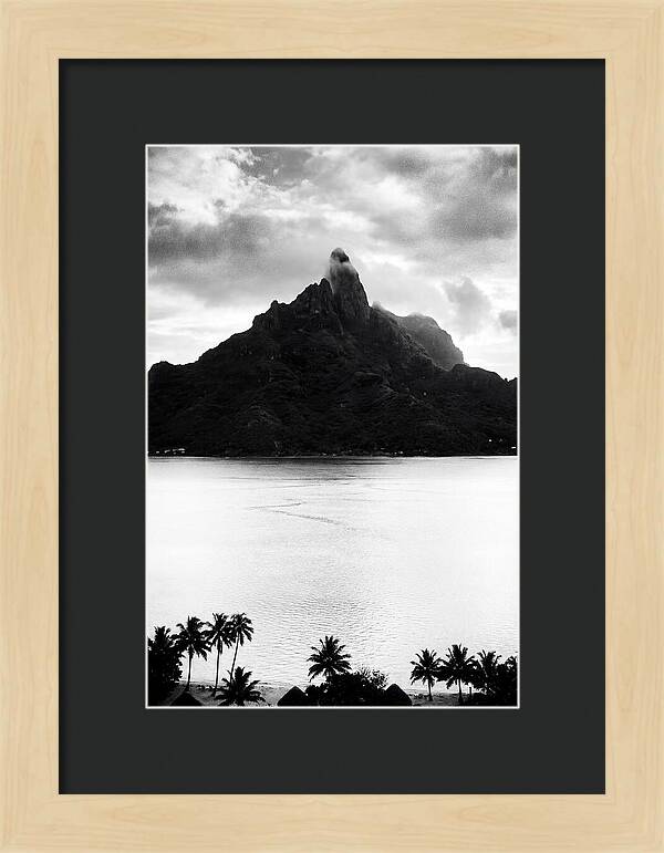 Bora Bora Peak In Monochrome