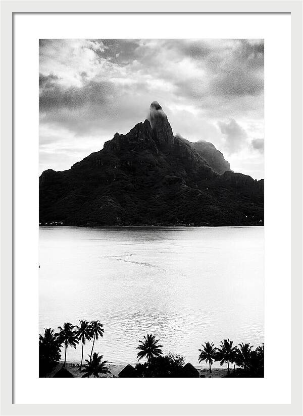 Bora Bora Peak In Monochrome