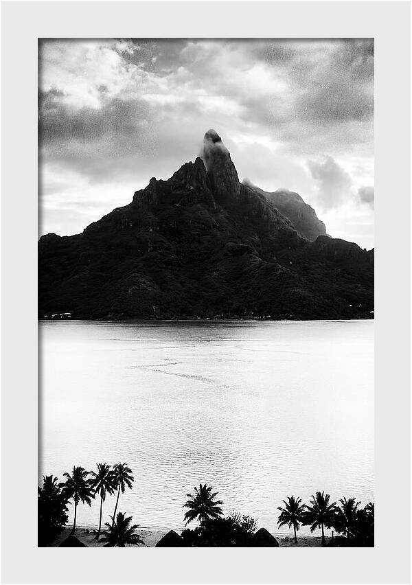 Bora Bora Peak In Monochrome
