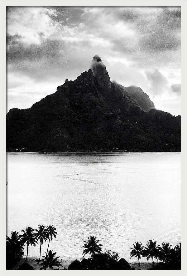 Bora Bora Peak In Monochrome