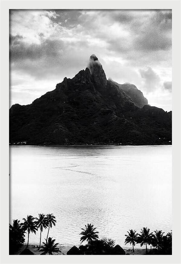 Bora Bora Peak In Monochrome