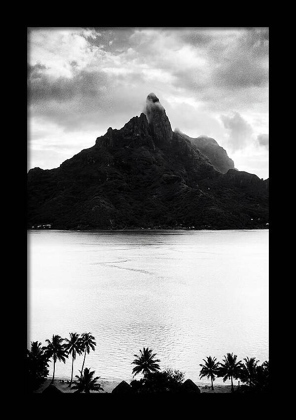 Bora Bora Peak In Monochrome