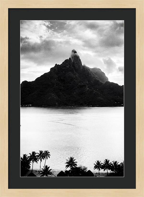 Bora Bora Peak In Monochrome