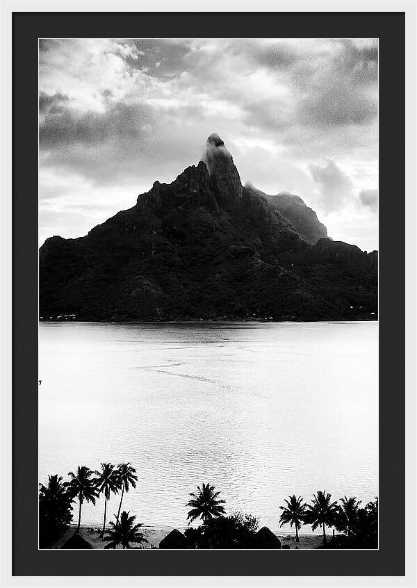 Bora Bora Peak In Monochrome
