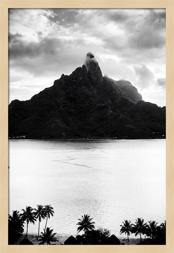 Bora Bora Peak In Monochrome