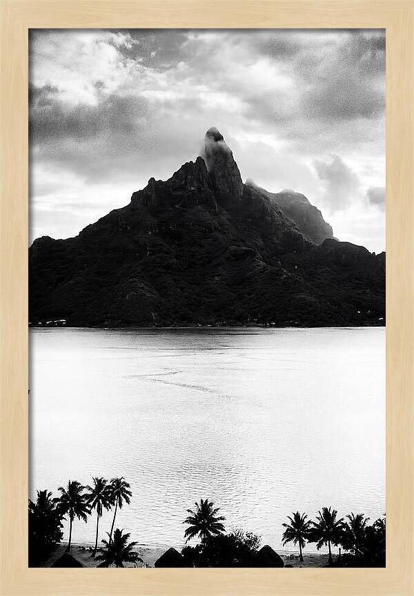 Bora Bora Peak In Monochrome