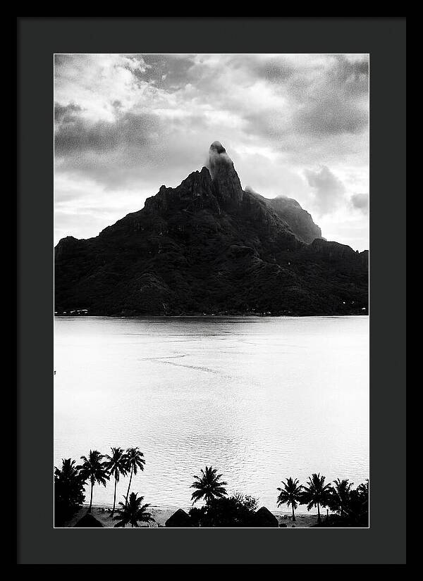 Bora Bora Peak In Monochrome