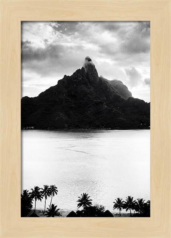 Bora Bora Peak In Monochrome