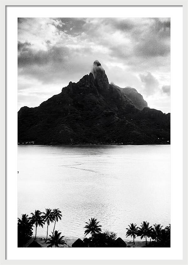 Bora Bora Peak In Monochrome