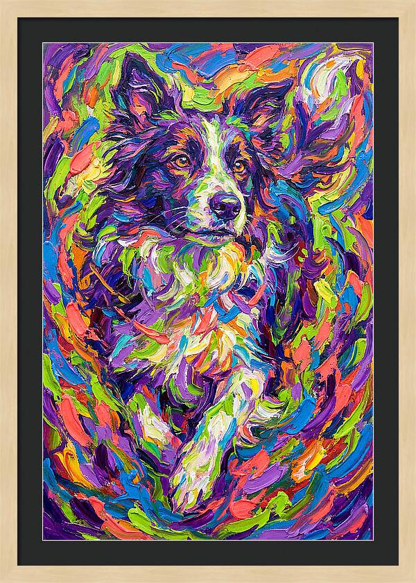 Border Collie In Vibrant Colors