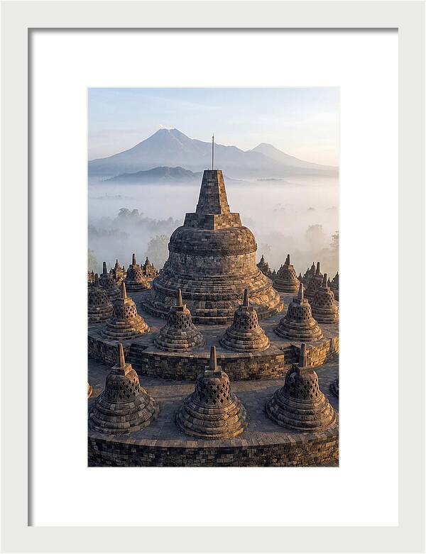 Borobudur Temple Bathed In Dawn Light