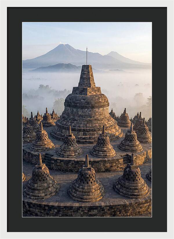 Borobudur Temple Bathed In Dawn Light