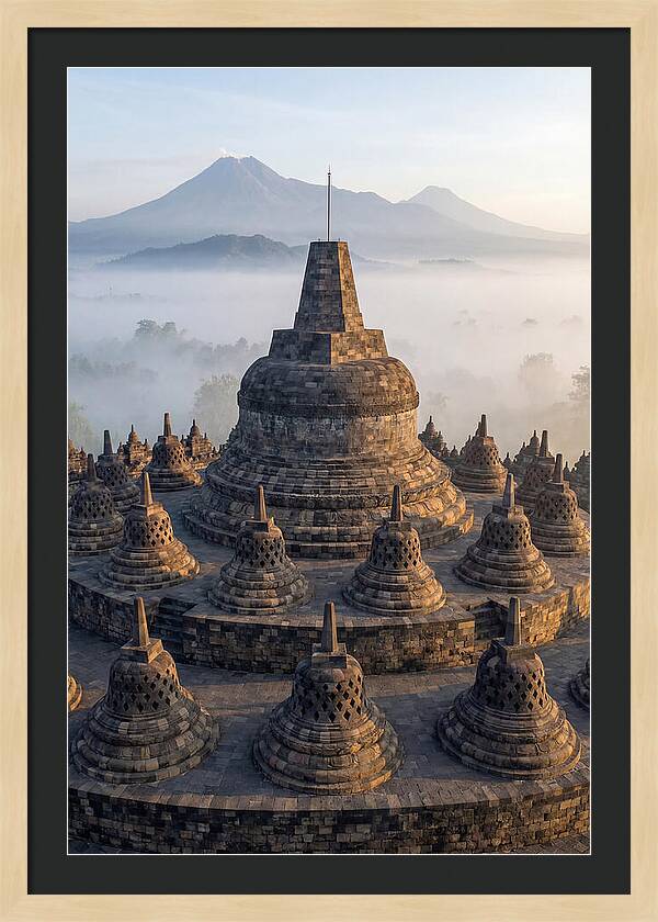 Borobudur Temple Bathed In Dawn Light