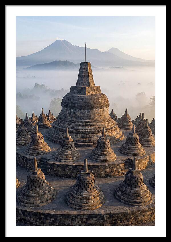 Borobudur Temple Bathed In Dawn Light