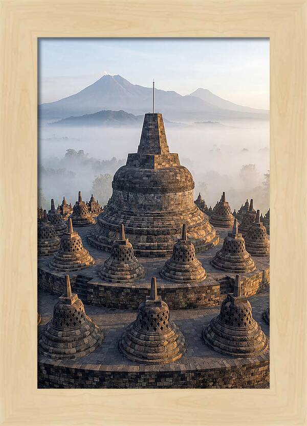 Borobudur Temple Bathed In Dawn Light