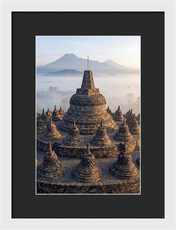 Borobudur Temple Bathed In Dawn Light