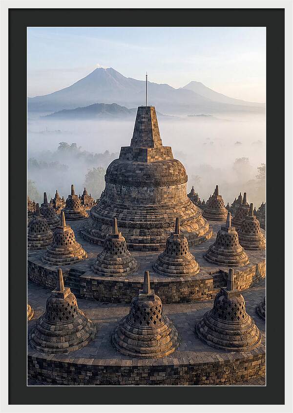 Borobudur Temple Bathed In Dawn Light