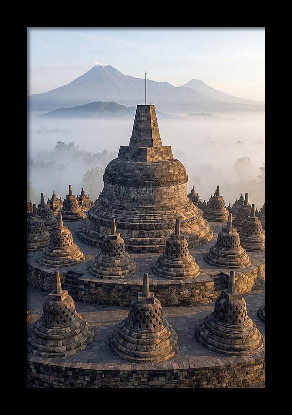 Borobudur Temple Bathed In Dawn Light