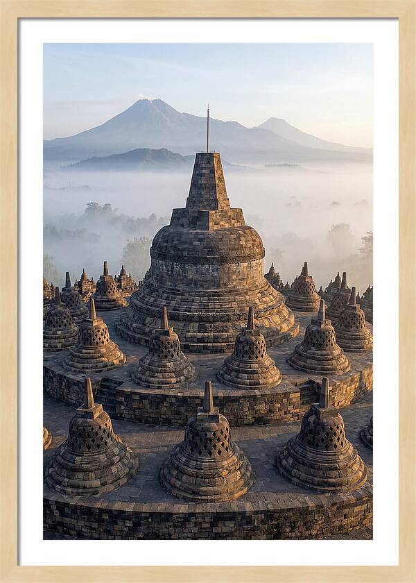 Borobudur Temple Bathed In Dawn Light