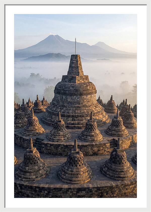 Borobudur Temple Bathed In Dawn Light