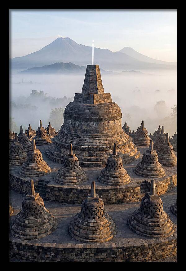 Borobudur Temple Bathed In Dawn Light