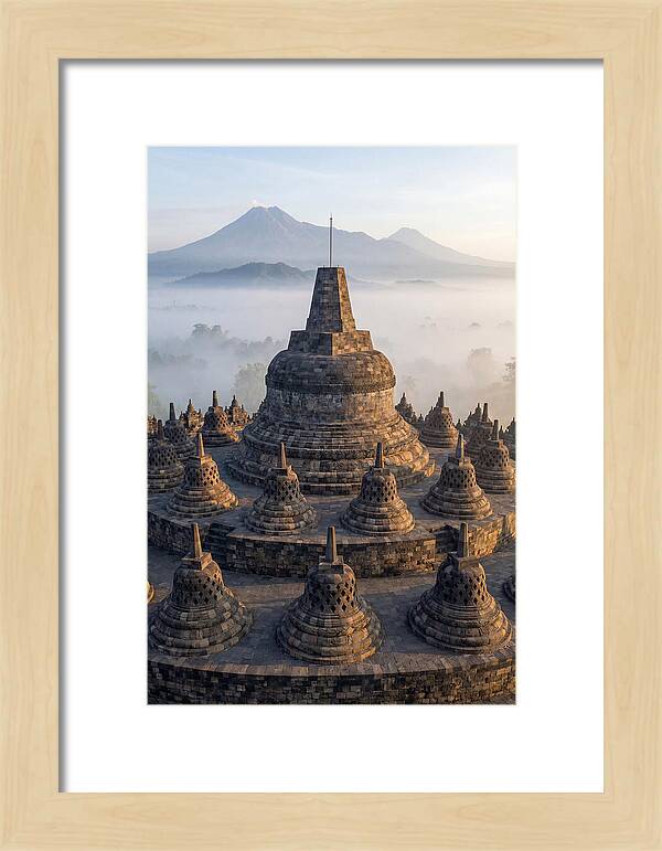 Borobudur Temple Bathed In Dawn Light