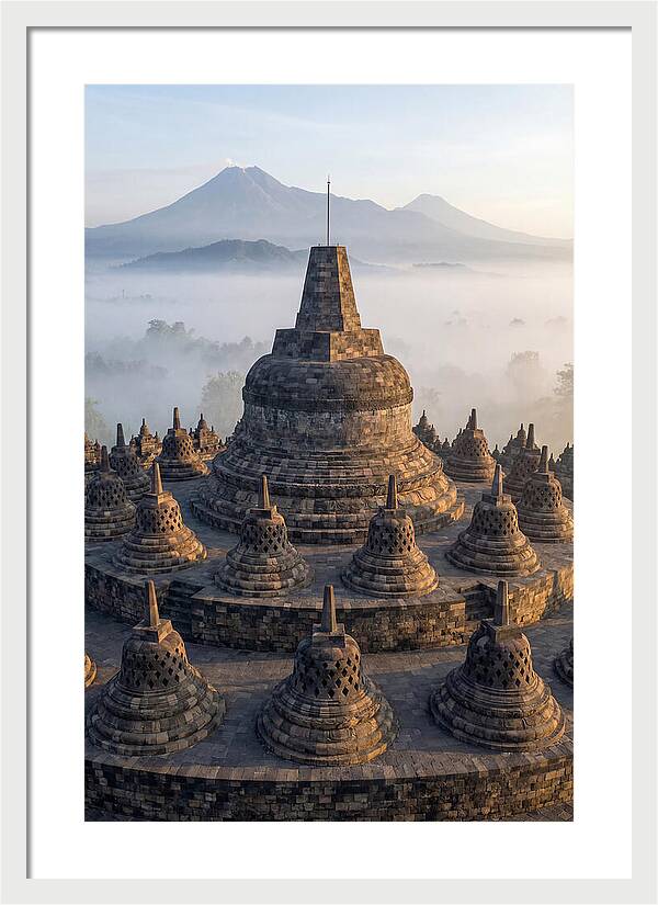 Borobudur Temple Bathed In Dawn Light