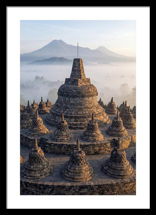 Borobudur Temple Bathed In Dawn Light