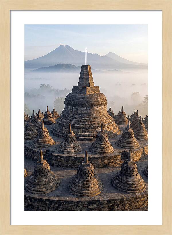 Borobudur Temple Bathed In Dawn Light
