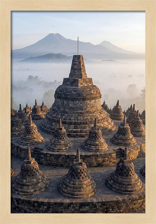 Borobudur Temple Bathed In Dawn Light