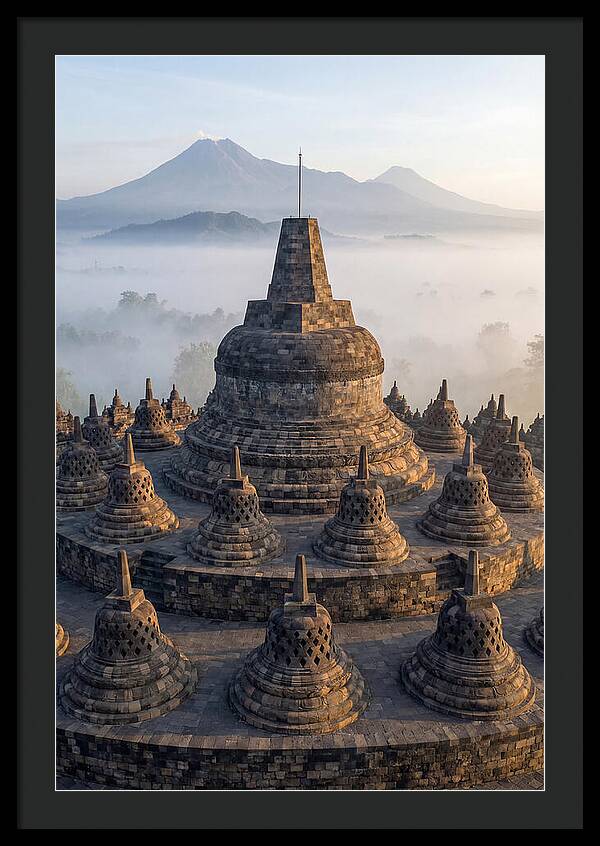 Borobudur Temple Bathed In Dawn Light