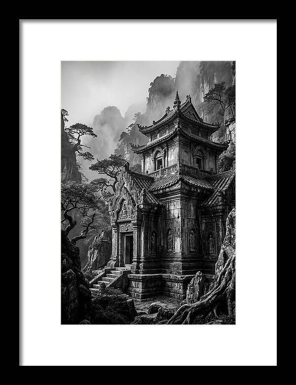Borobudur Temple In Monochrome