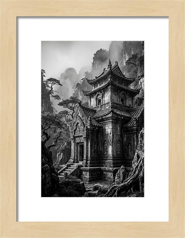 Borobudur Temple In Monochrome