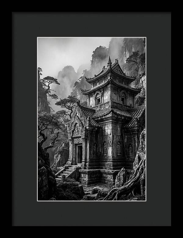 Borobudur Temple In Monochrome
