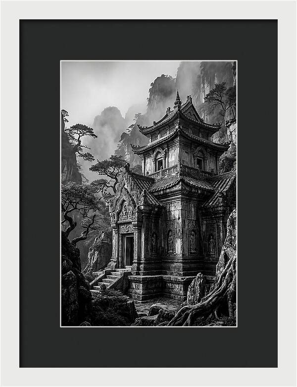Borobudur Temple In Monochrome