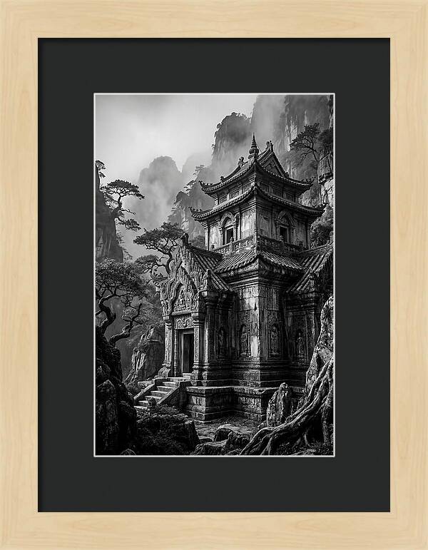 Borobudur Temple In Monochrome