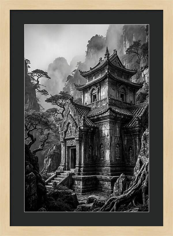 Borobudur Temple In Monochrome