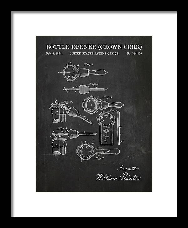 Bottle Opener Crown Cork Chalkboard Patent Us514200a
