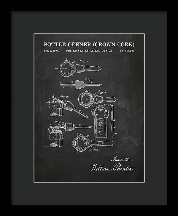 Bottle Opener Crown Cork Chalkboard Patent Us514200a