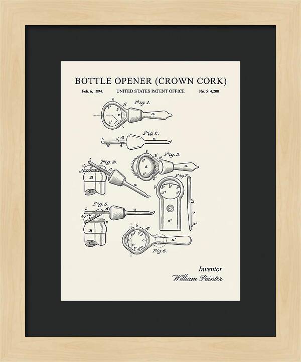 Bottle Opener Crown Cork Minimalist Patent Us514200a