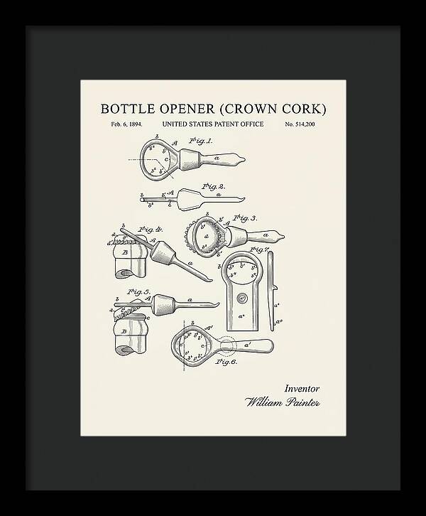 Bottle Opener Crown Cork Minimalist Patent Us514200a
