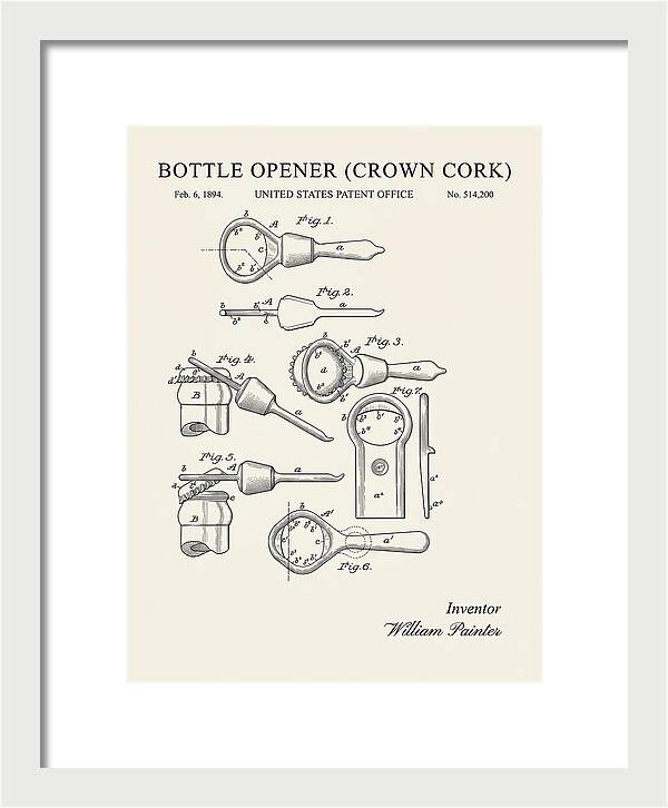 Bottle Opener Crown Cork Minimalist Patent Us514200a