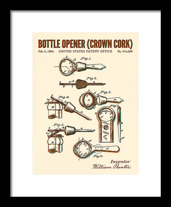 Bottle Opener Crown Cork Retro Patent Us514200a