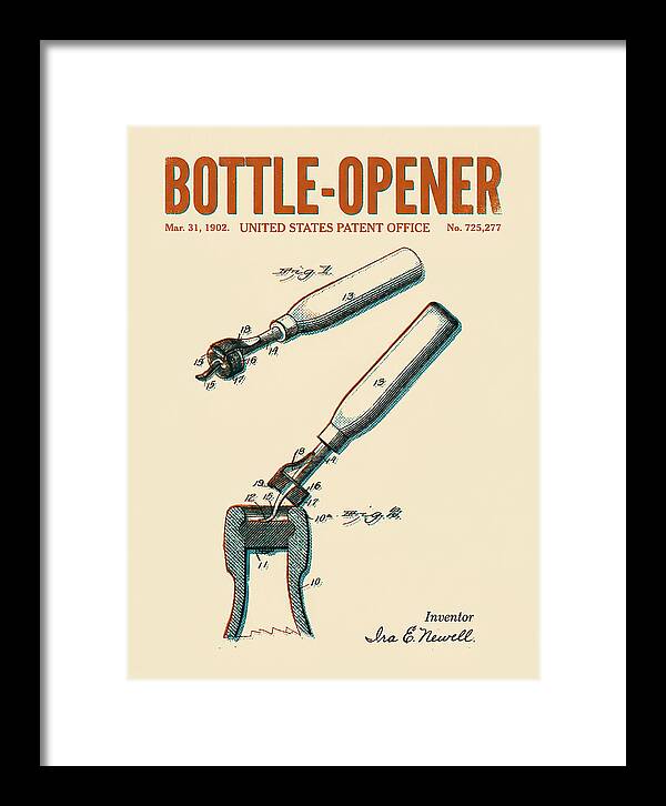 Bottle Opener Retro Patent Us725277a