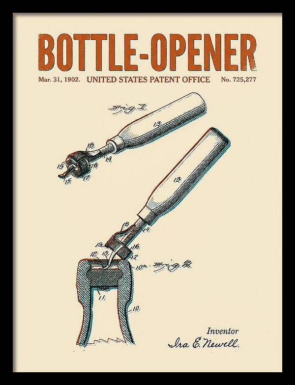Bottle Opener Retro Patent Us725277a