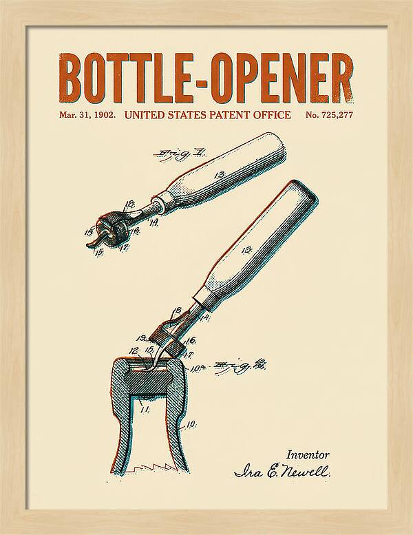 Bottle Opener Retro Patent Us725277a